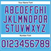 Custom Sky Blue Purple-White Performance T-Shirt