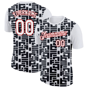 Custom White Black-Red 3D Esports Performance T-Shirt