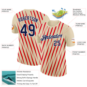 Custom Cream Navy-Fire Red 3D Esports Performance T-Shirt