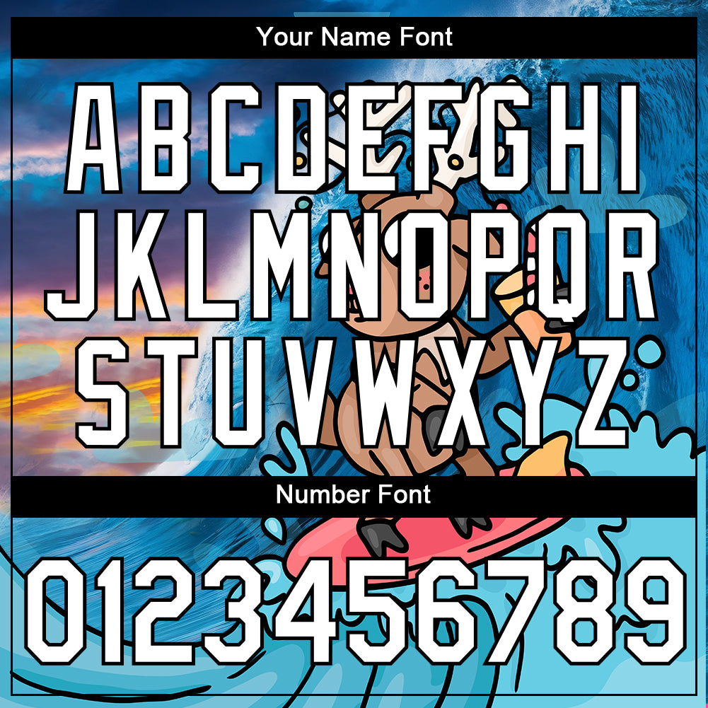 Custom Blue White-Black 3D Pattern Design Extreme Sport Cartoon Animal Deer Surfing Performance T-Shirt