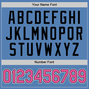 Custom Light Blue Pink-Black Performance T-Shirt