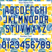 Custom White Royal 3D Pattern Design Hawaii Tropical Palm Leaves And Lemon Performance T-Shirt