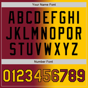 Custom Crimson Yellow-Black Gradient Fashion Two-Button Unisex Softball Jersey