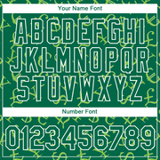 Custom Kelly Green White 3D Pattern Design Money Sign Performance T-Shirt