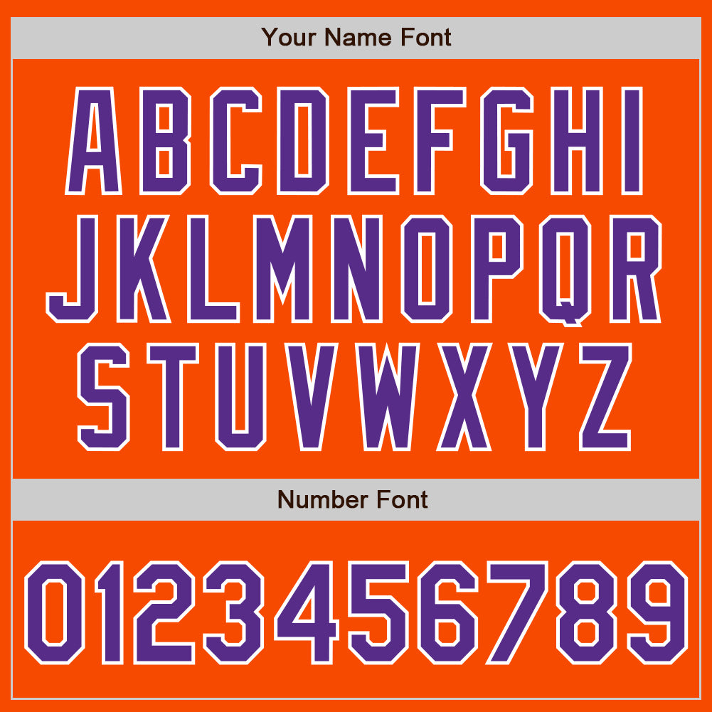 Custom Orange Purple-White Two-Button Unisex Softball Jersey