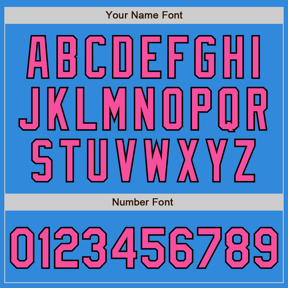 Custom Electric Blue Black Pinstripe Pink Two-Button Unisex Softball Jersey