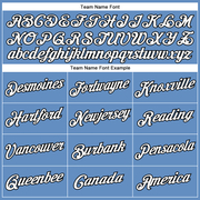 Custom Light Blue White-Black Performance T-Shirt