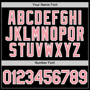 Custom Black Medium Pink-White Performance T-Shirt