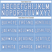 Custom Light Blue White-Royal Long Sleeve Performance T-Shirt