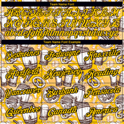 Custom Yellow Black 3D Pattern Design Oktoberfest Beer Festival Performance T-Shirt