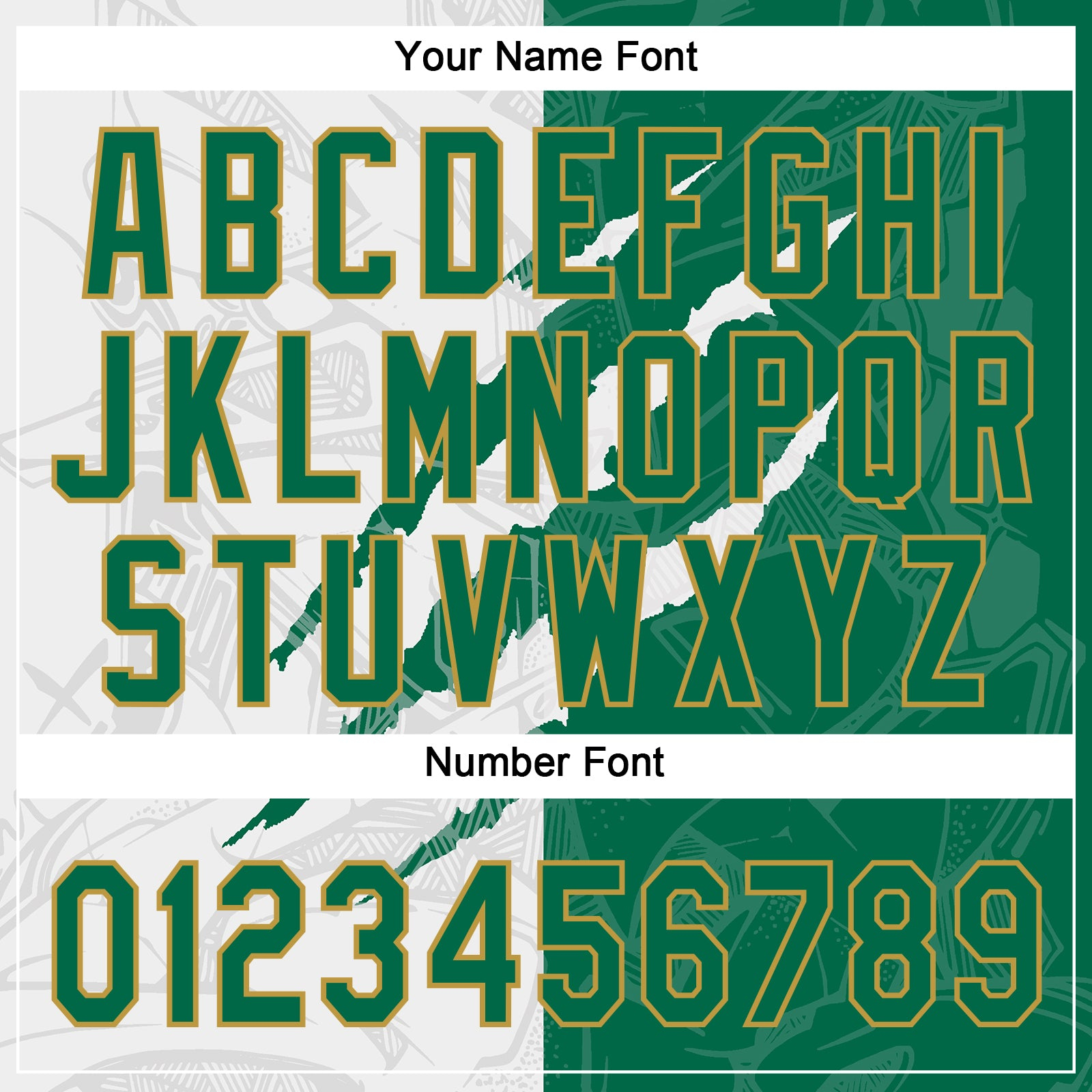 Custom Graffiti Pattern Kelly Green-Old Gold 3D Two-Button Unisex Softball Jersey