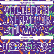 Custom Purple White 3D Pattern Design Hawaii Summer Holiday Performance T-Shirt