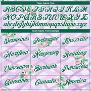 Custom Purple Kelly Green-White 3D Pattern Design Flowers Performance T-Shirt