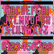 Custom Pink Black 3D Pattern Design Abstract Doodle Performance T-Shirt