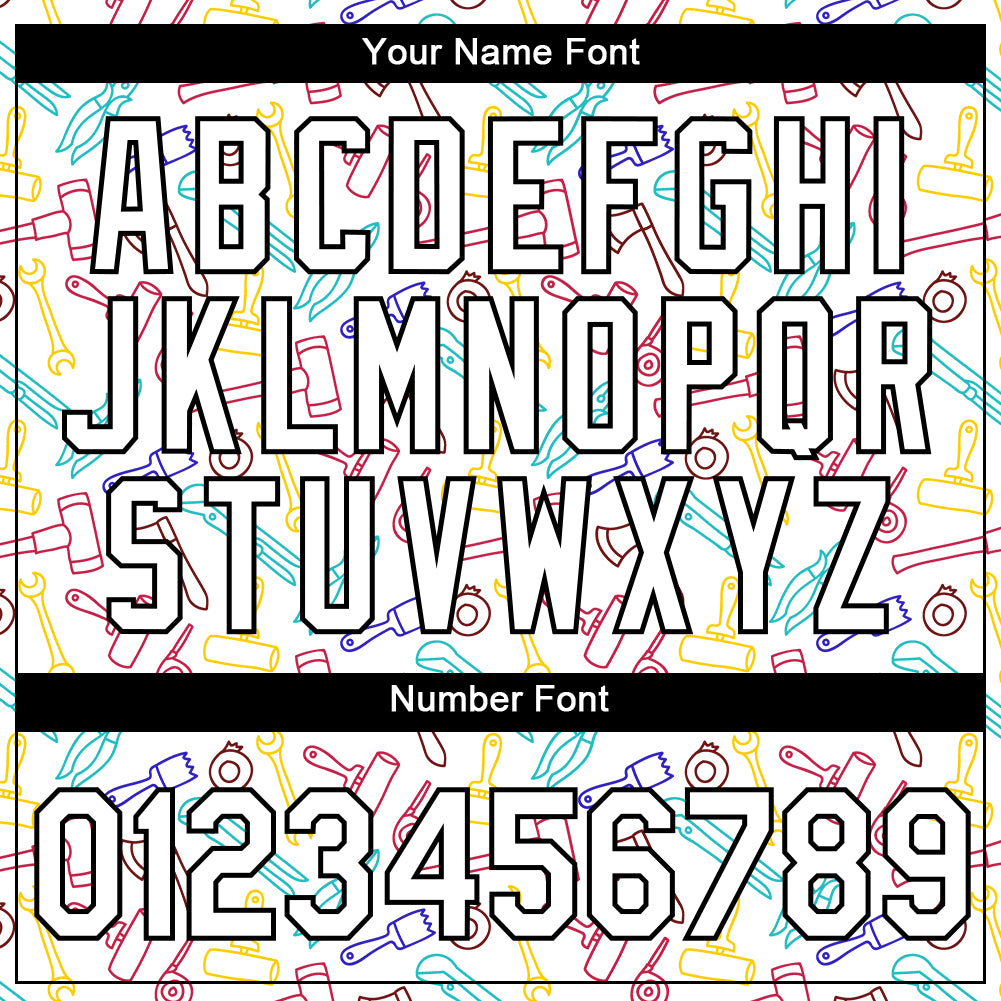 Custom White Black 3D Pattern Design Tool Labor Day Performance T-Shirt