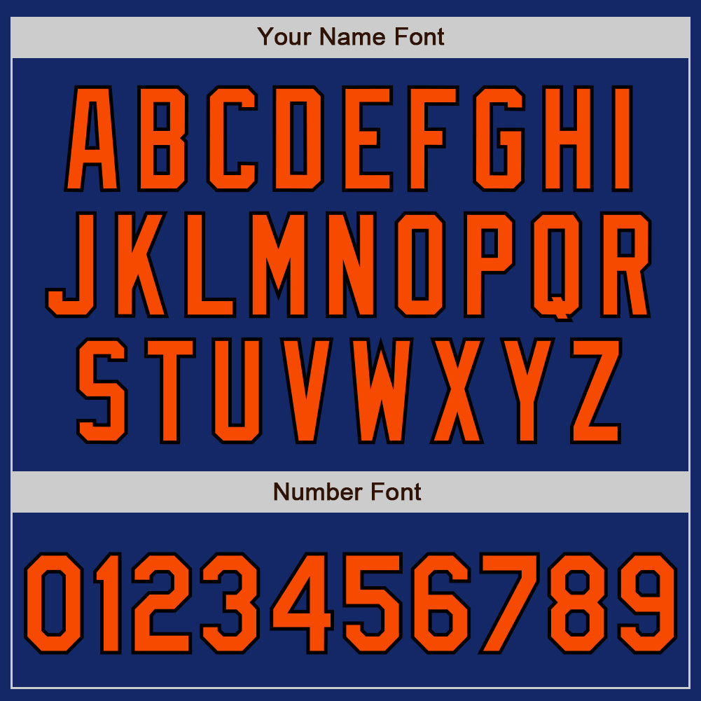 Custom Royal Black Pinstripe Orange Two-Button Unisex Softball Jersey