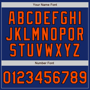 Custom Royal Black Pinstripe Orange Two-Button Unisex Softball Jersey