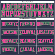 Custom Navy Pea Green-Pink Long Sleeve Performance Salute To Service T-Shirt