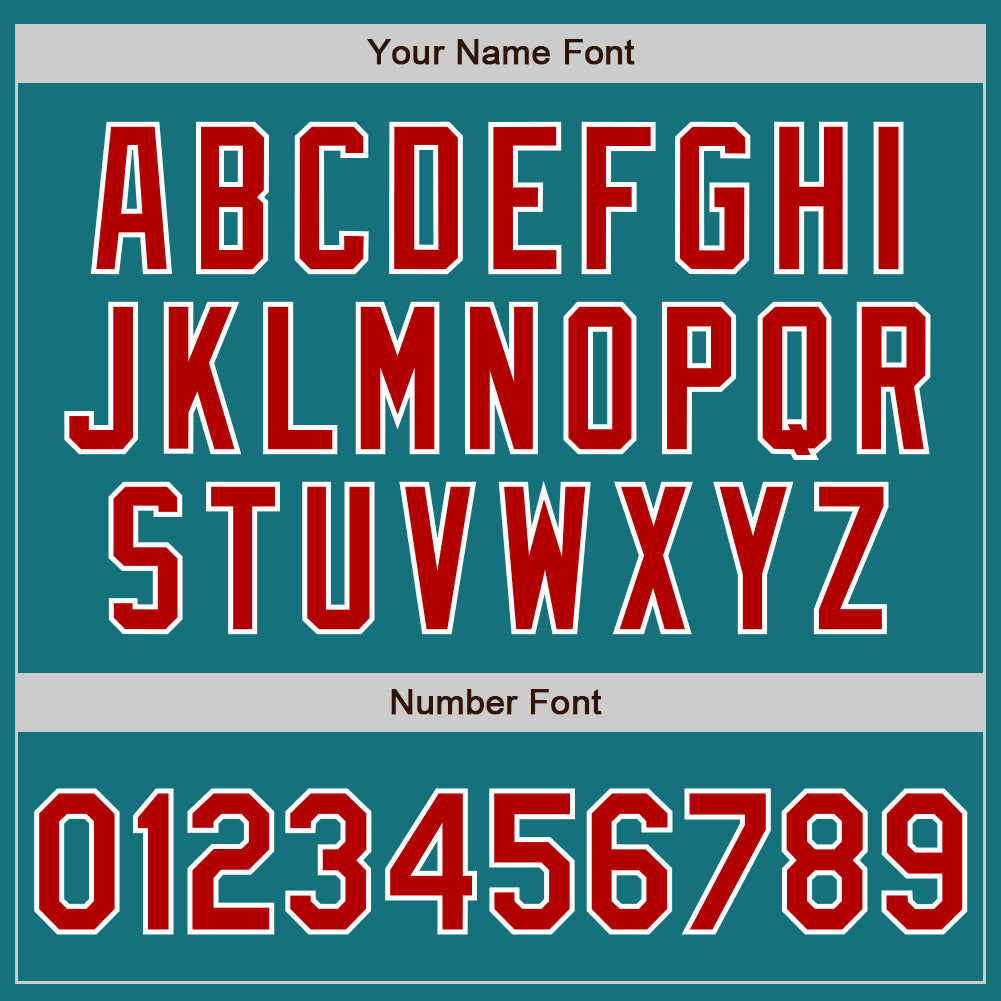 Custom Teal Red-White Two-Button Unisex Softball Jersey