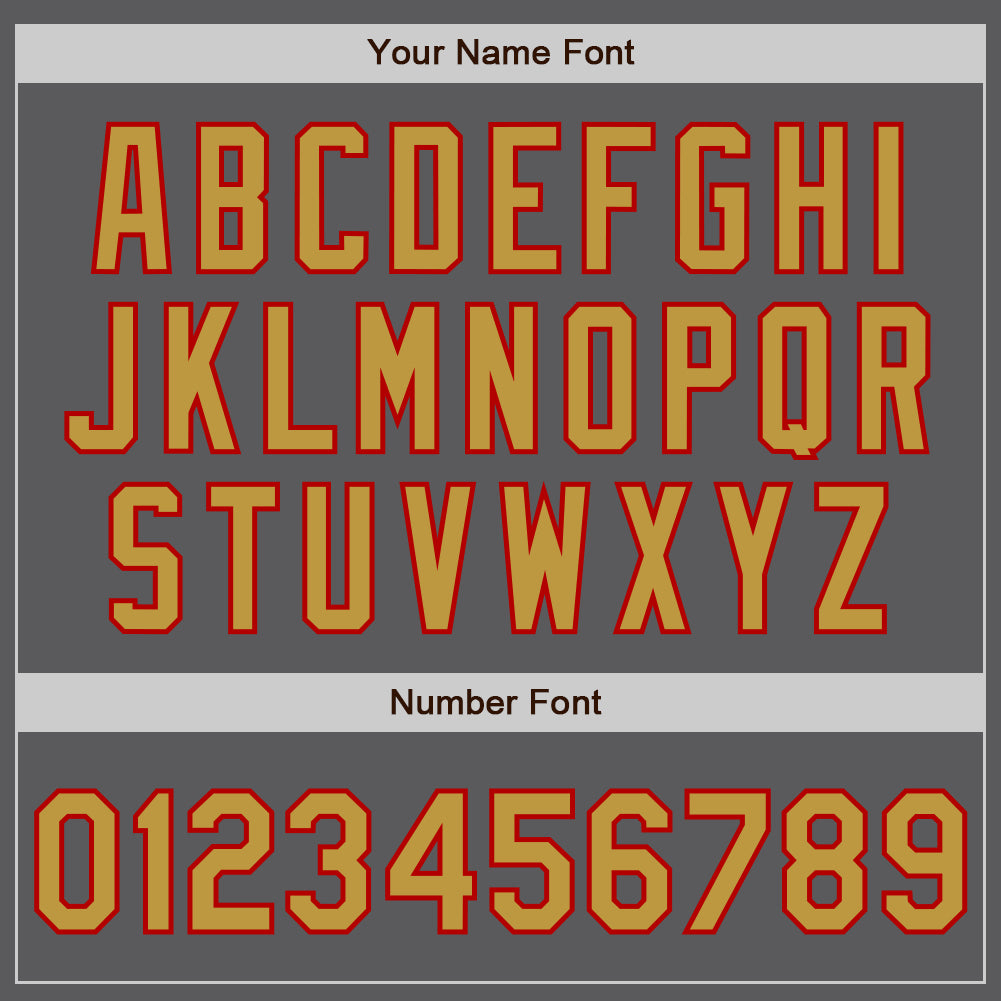 Custom Steel Gray Red Pinstripe Old Gold Two-Button Unisex Softball Jersey