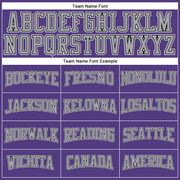 Custom Purple Black-Gray Long Sleeve Performance T-Shirt