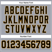 Custom Gray Black-Gold Long Sleeve Performance T-Shirt