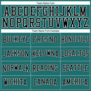 Custom Aqua Black-White Long Sleeve Performance T-Shirt