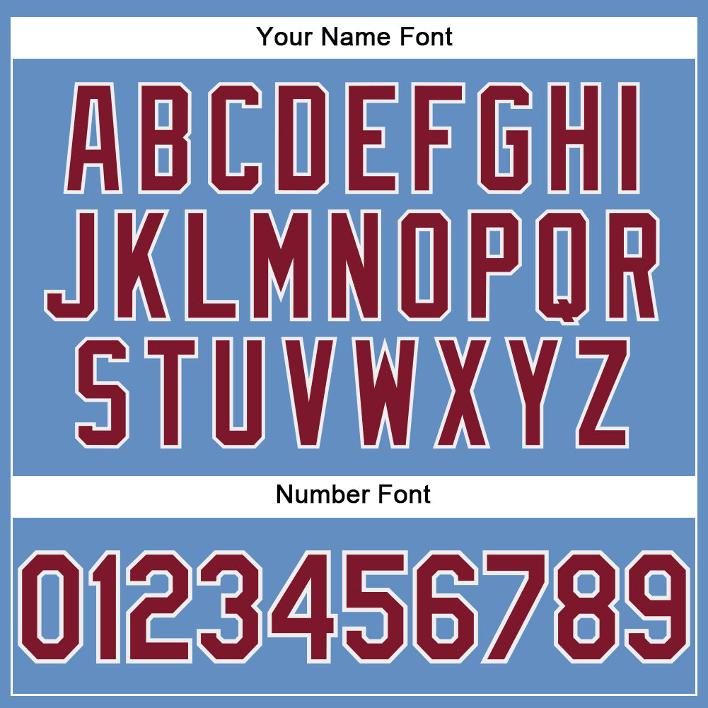 Custom Light Blue Crimson-White Performance T-Shirt