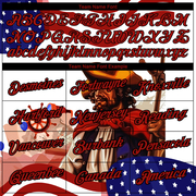 Custom White Red-Black 3D Pattern Design Sailing Ship Wheel Columbus Day American Flag Performance T-Shirt