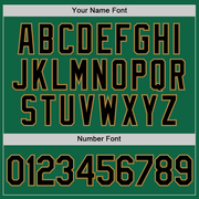 Custom Kelly Green Black-Old Gold Performance T-Shirt
