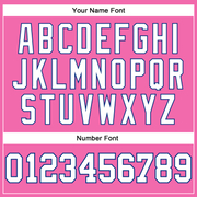 Custom Pink White-Royal Long Sleeve Performance T-Shirt