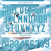 Custom Panther Blue White 3D Pattern Design Extreme Sport Cartoon Animal Bear Skiing Performance T-Shirt