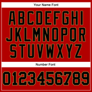 Custom Red Black-Old Gold Long Sleeve Performance T-Shirt