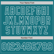 Custom Teal White Pinstripe White Two-Button Unisex Softball Jersey