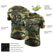 Custom Camo Black-Gray Performance Salute To Service T-Shirt
