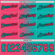 Custom Aqua Neon Pink-Black Gradient Fashion Performance T-Shirt