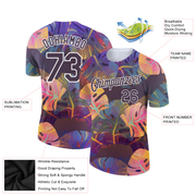 Custom Brown White 3D Pattern Design Hawaii Palm Leaves Performance T-Shirt