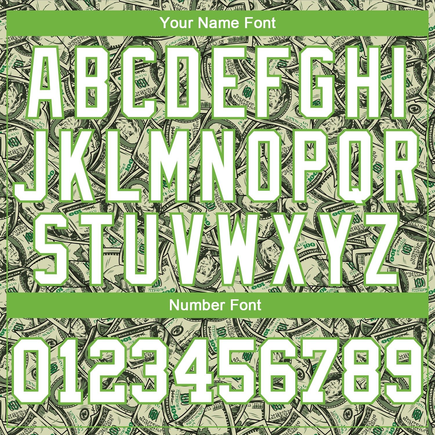 Custom Green White-Neon Green Dollar 3D Pattern Long Sleeve Performance T-Shirt