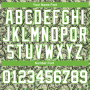 Custom Green White-Neon Green Dollar 3D Pattern Long Sleeve Performance T-Shirt