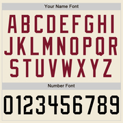 Custom Cream Black-Crimson Performance T-Shirt