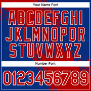 Custom Red Royal-White 3D Pattern Design Abstract Brush Stroke Performance T-Shirt