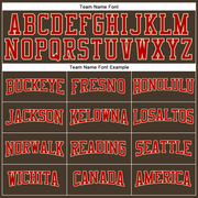 Custom Brown Red-Cream Long Sleeve Performance T-Shirt