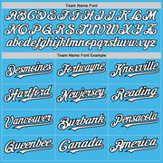 Custom Sky Blue Black Pinstripe White Two-Button Unisex Softball Jersey