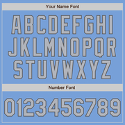 Custom Light Blue Steel Gray Pinstripe Gray Two-Button Unisex Softball Jersey