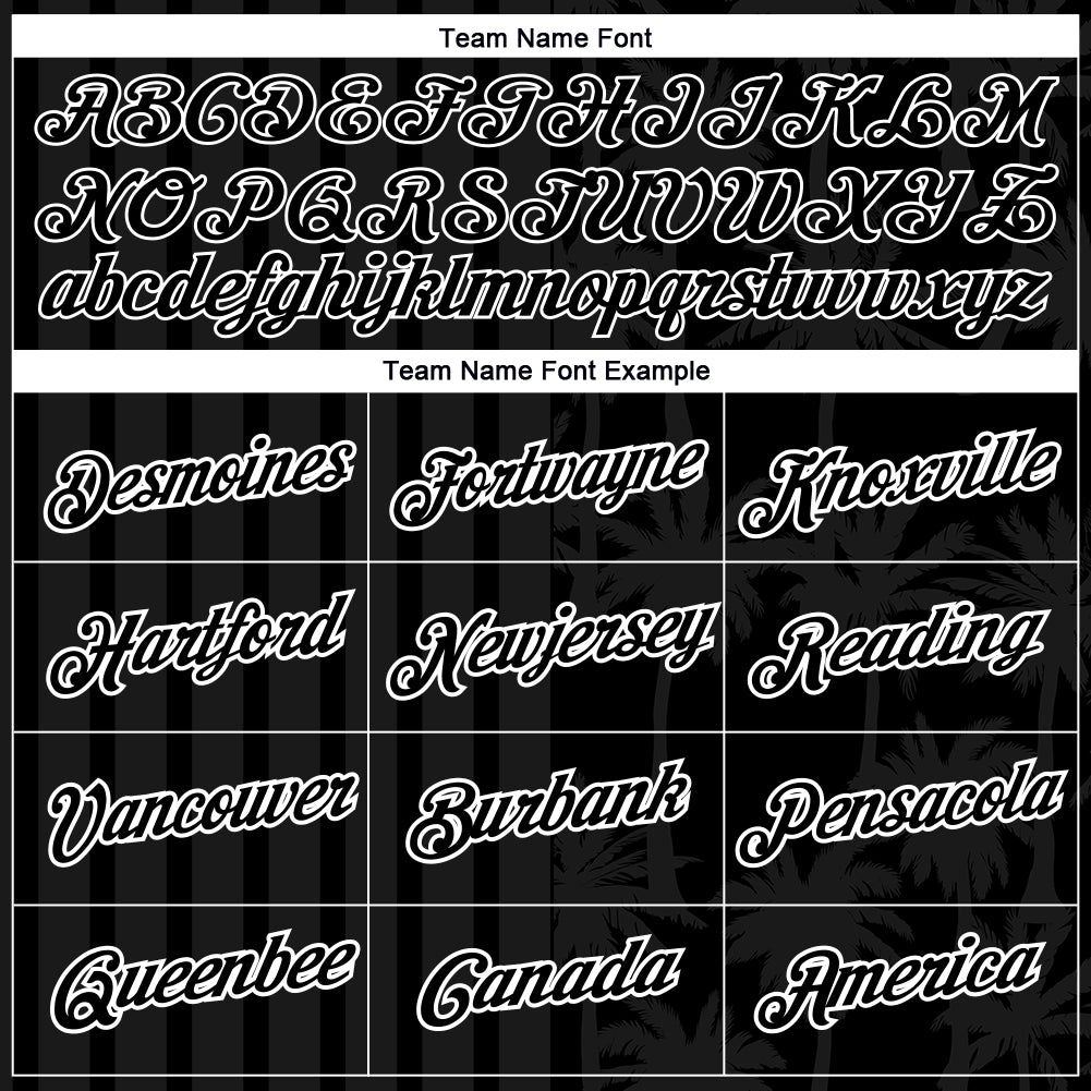 Custom Black White 3D Pattern Design Hawaii Palm Trees Performance T-Shirt