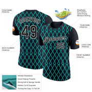 Custom Black Aqua-White 3D Esports Performance T-Shirt