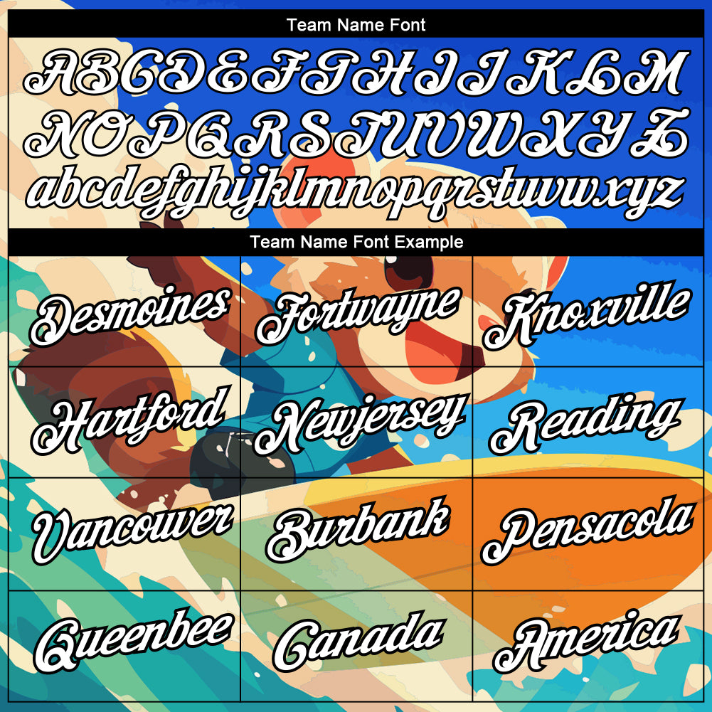 Custom Powder Blue White-Black 3D Pattern Design Extreme Sport Animal Ferret Surfing Performance T-Shirt