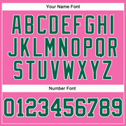 Custom Pink Kelly Green-White Long Sleeve Performance T-Shirt