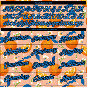 Custom Orange Blue-Black 3D Pattern Design Summer Holiday Fruit And Flower Performance T-Shirt