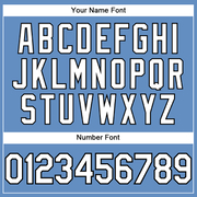 Custom Light Blue White-Black Performance T-Shirt